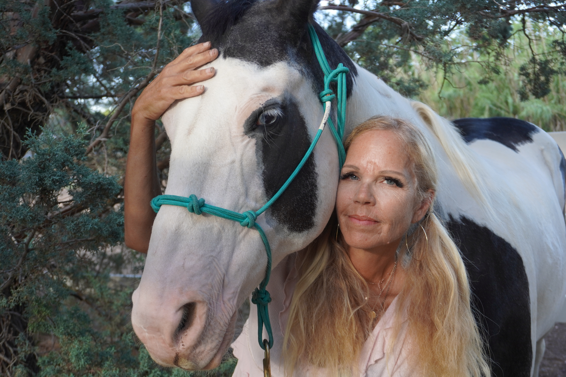 Lisa with one of the sanctuary horses